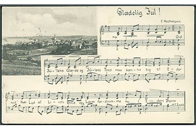 Glædelig Jul. Sangtekst. Udsigt over Svendborg. Stenders no. 3998. 