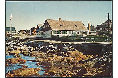 Grønland. Hans Egedes hus ved den gamle kolonihavn, Godthåb. KGH no. 33.