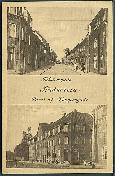Fredericia. Falstergade & Parti fra Kongensgade. J. A. F. no. 793. Dansk Arbejde. 