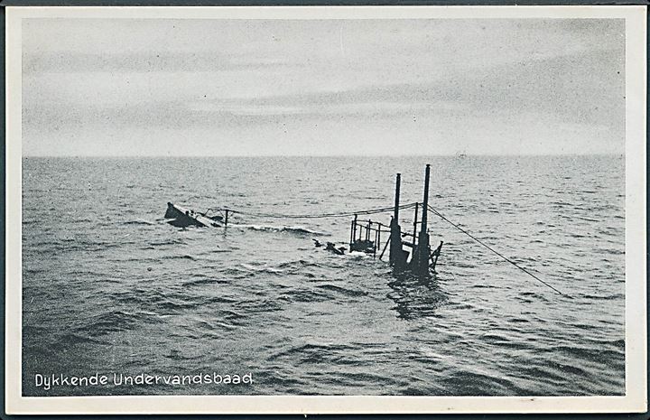 Dykkende Undervandsbaad. Stenders, Marineserie no. 9. 