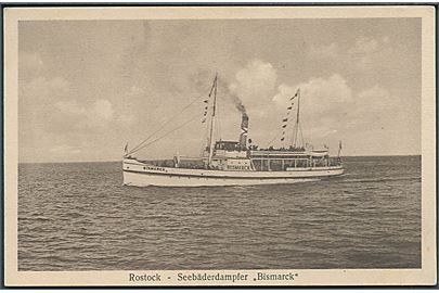 Rostock. Seebäderdampfer Bismarck. Rederi Paul Mestermann. Rud. Spach no. g 70. 