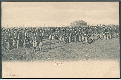 Infanteri på manøvre på Erimitage sletten. Stenders no. 885.