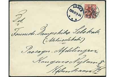 10 øre Chr. X på brev annulleret med stjernestempel HAVERSLEV og sidestemplet Arden d. 23.11.1917 til København.