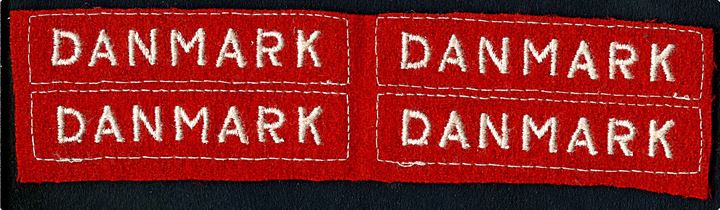 Danmark, uniformsmærker til brug for danske frivillige i britisk tjeneste. 4 ubenyttede mærker. 