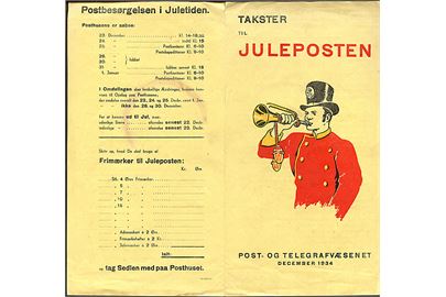 Takster for Juleposten 1934. 
