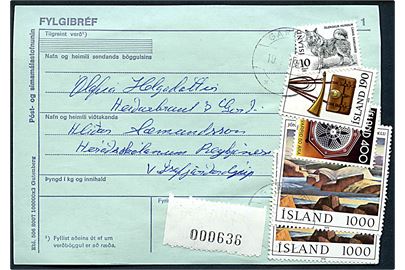 2600 kr. blandingsfrankeret indenrigs adressekort for pakke fra Gardur d. 10.2.1981.