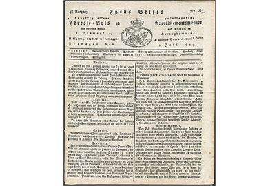 Fyens Stifts Adresse-Avis og Avertissementstidende, Odense, no. 87 d. 2.7.1819. 4 sider.