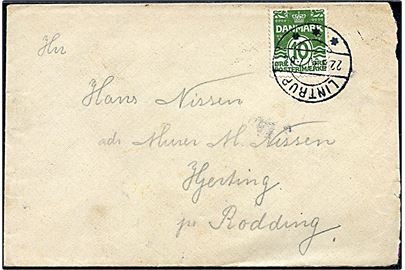 10 øre Bølgelinie på brev annulleret med brotype IIb Lintrup d. 22.8.1930 til Rødding.