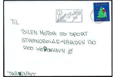 Julemærke 1990 på ufrankeret brev fra Tórshavn d. 11.12.1990 til København. Ikke udtakseret i porto.