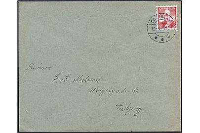 15 øre Chr. X på brev fra Godthaab d. 15.4.1939 til Esbjerg.