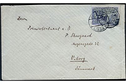 20 mk. single på infla brev fra Deutsch Lissa d. 9.11.1922 til Viborg, Danmark.