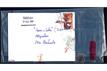 3,75 Postmuseet på beskadiget brev annulleret med trodat stempel Beskadiget under postbesørgelsen Nordsjællands Postcenter d. 4.12.1898 til Skovlunde. Medfølger skrivelse fra Nordsjællands Postcenter.