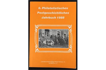 6. Philatelistisches Postgeschichtliches Jahrbuch 1988. Årbog med forskellige posthistoriske artikler bl.a. Hollandske postforbindelser og postcensur under 1. verdenskrig. 176 sider.