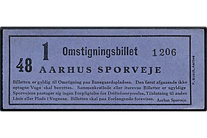 Aarhus Sporveje omstigningsbillet.