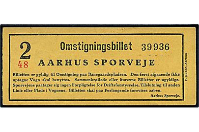 Aarhus Sporveje omstigningsbillet.
