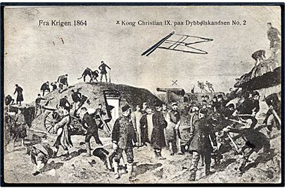 Dybbøl. Krigen 1864. X Kong Christian IX. paa Dybbølskandsen no. 2. No. 574. 