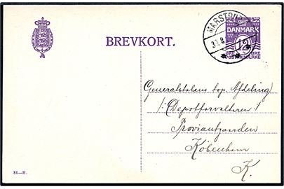 12 øre helsagsbrevkort (fabr. 81-H) annulleret med brotype IIb Marstrup  d. 31.8.1926 til København.