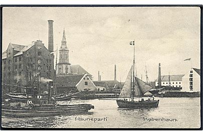 København. Havneparti med slæbebåd. N. K. no. 618. 