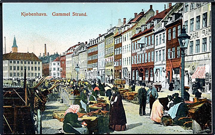 København. Markedsdag på Gammel Strand. Johs. Koren no. 1021. 