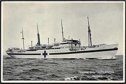 Jutlandia, Dansk Røde Kors hospitalsskib. Reklamekort fra rederiet Østasiatisk Kompagni anvendt med firmafranko i Rotterdam 1959.