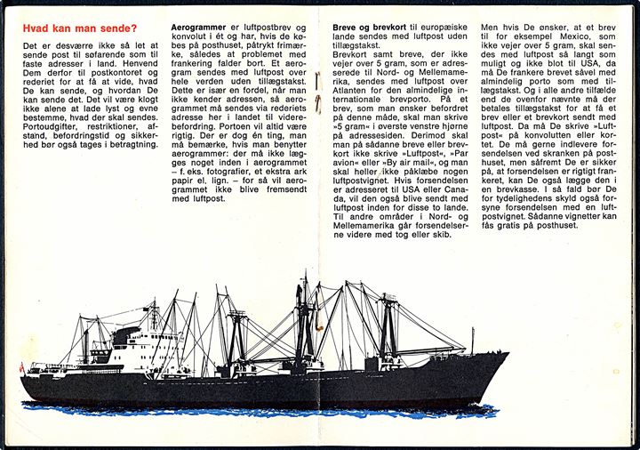 Post til søfolk ombord på skibe i udenrigsk fart. Lille postal brochure på 16 sider udgivet 1968.