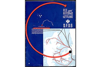 Rejs med Rutebaad til Jylland. DFDS reklamefolder med fartplan og prisliste for sommeren 1934.