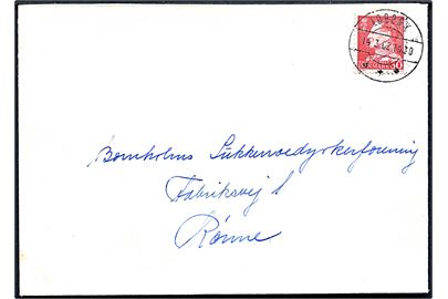 30 øre Fr. IX på brev annulleret med brotype IId Lobbæk d. 14.3.1962 til Rønne.