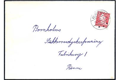 30 øre Fr. IX på brev annulleret med brotype IId Klemensker d. 14.3.1962 til Rønne.