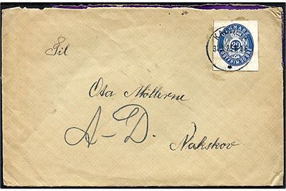 40 øre helsagsafklip anvendt som frankering på brev fra Kastrup d. 31.3.1925 til Nakskov.