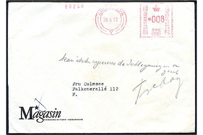 8 øre firmafranko på på ren tryksag fra firma Magasin sendt lokalt i København d. 26.6.1953. Endvidere Kvitteringer og lille brochure fra Magasin du Nord.