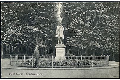 København. Halls Statue i Søndermarken. Nathansohns Forlag no. 66. 