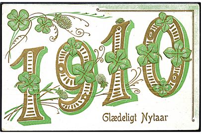 Årstalskort. 1910. Glædeligt Nytaar. No. 115. (Prægekort). 
