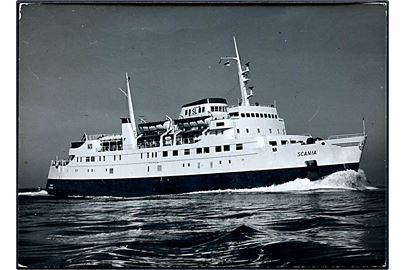 Scania, M/S, Skandinavisk Linietrafik færge på ruten Kiel-Korsør. U/no. Skrevet ombord og sendt fra Korsør 1965.