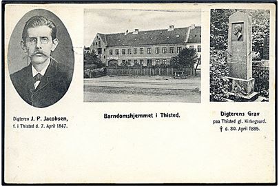 Thisted. Digteren J. P. Jacobsen's Barndomshjem og Gravsted. C. Buchholtz's Boghandel no. 10296. 