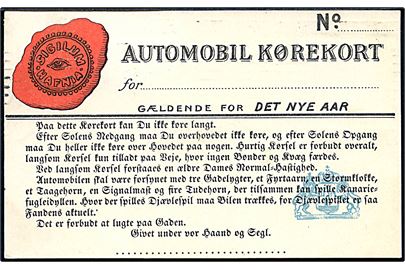 Nytårskort. Automobil Kørekort. Stenders u/no. (Anvendt 24.12 07). 
