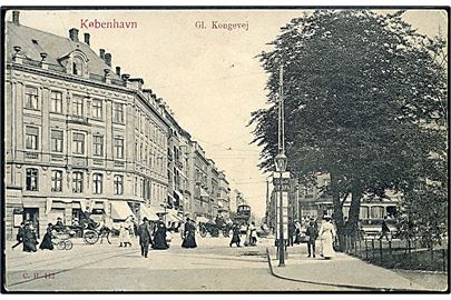 København. Gl. Kongevej med sporvogne. C. B. no. 142. 