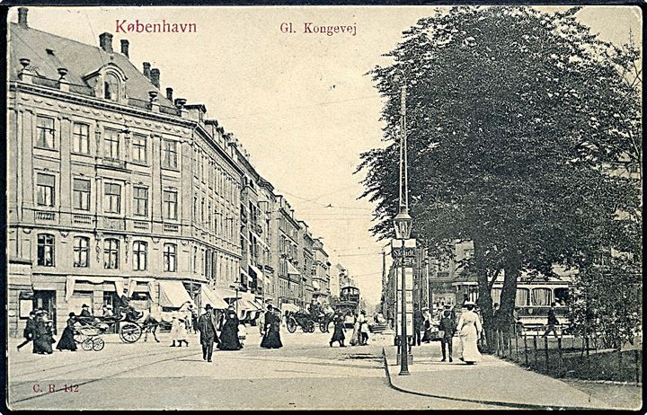 København. Gl. Kongevej med sporvogne. C. B. no. 142. 