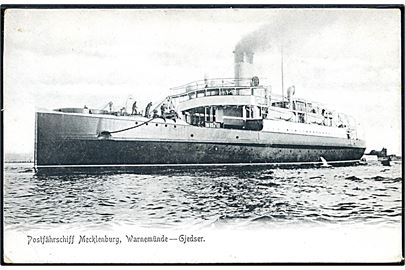 Postfærgen Mecklenburg. Warnemünde - Gjedser. Richard Borek no. 24. 