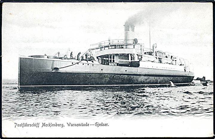 Postfærgen Mecklenburg. Warnemünde - Gjedser. Richard Borek no. 24. 