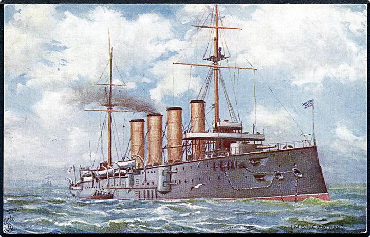 HMS Leviathan, krydser. Tucks Our Ironclads serie III no. 9083.