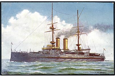 HMS Prince of Wales, battleship. Tuck Our Ironclads serie III no. 9083.