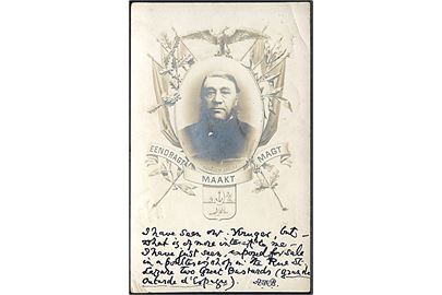 Boerkrigen. Præsident Paul Kruger. Brugt i Frankrig 1900.