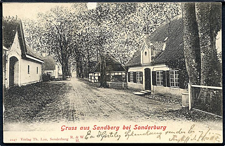 Hilsen fra Sandberg ved Sønderborg. Th. Lau no. 2247.