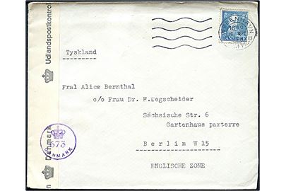 40 øre Chr. X på brev fra København d. 10.9.1946 til Berlin, Tyskland. Åbnet af dansk efterkrigscensur (krone)/673/Danmark.