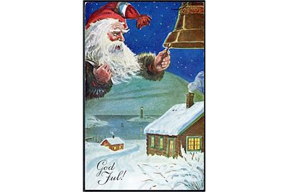 God Jul. Julemanden ringer med klokken. Mittet & Co. serie 2559. 
