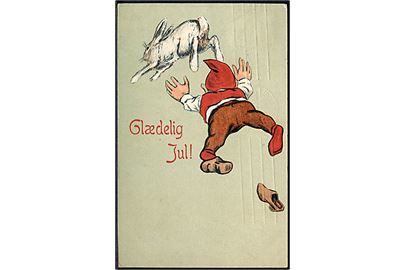 Glædelig Jul. Haren springer væk fra nissen. Serie 103, no. 6. 