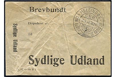 Brevbundt formular J.10 4-48 B7 Sydlige Udland med særstempel Helsingør / CER / CONF. EUROP. DE RADIODIF. d. 9.9.1948.
