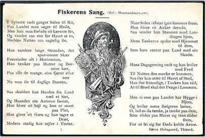 Fiskerens Sang. Mel: Husmandssangen. Søren Hebsgaard. N. Kirk u/no. 