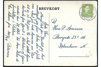 15 øre Chr. X på brevkort (Dansk forlægning i Tyskland) annulleret Den danske Brigade 1 * i Tyskland * d. 5.6.1949 til København.