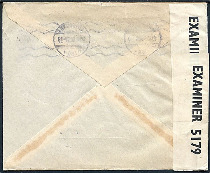 30 öre Berzelius på brev fra Göteborg d. 26.4.1940 til Glasgow, Scotland. Åbnet af britisk censur PC90/5179. Overfradebrev sendt enten via USSR-Balkan-Italien-Frankrig eller via Petsamo i Lapland.